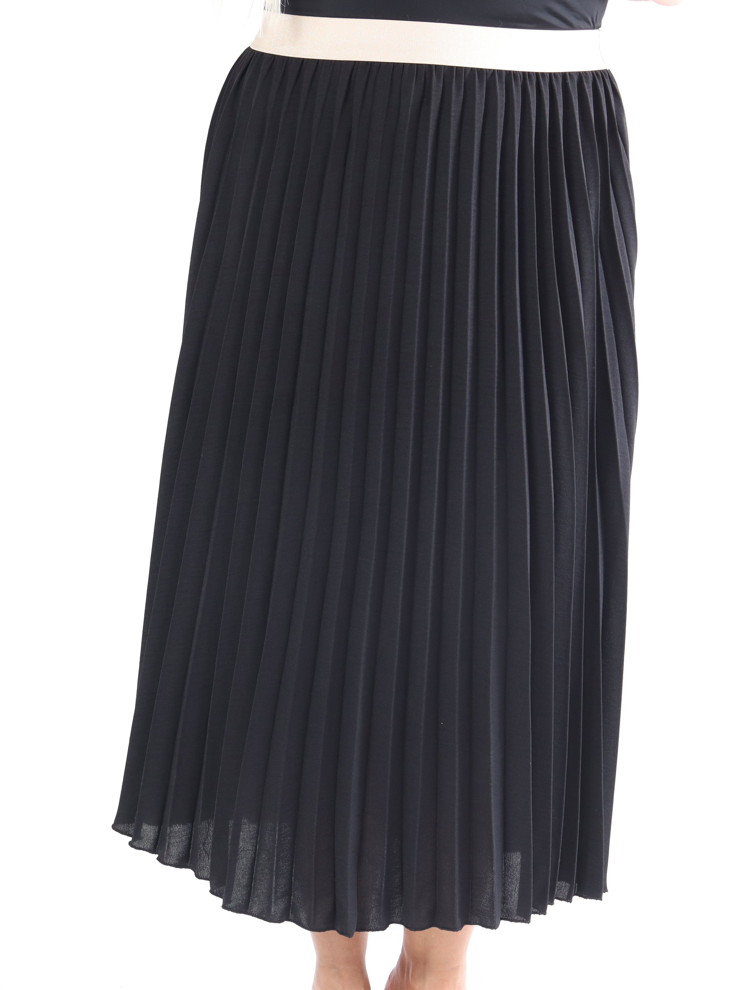 Mirjana - Lang plisseret plus size nederdel